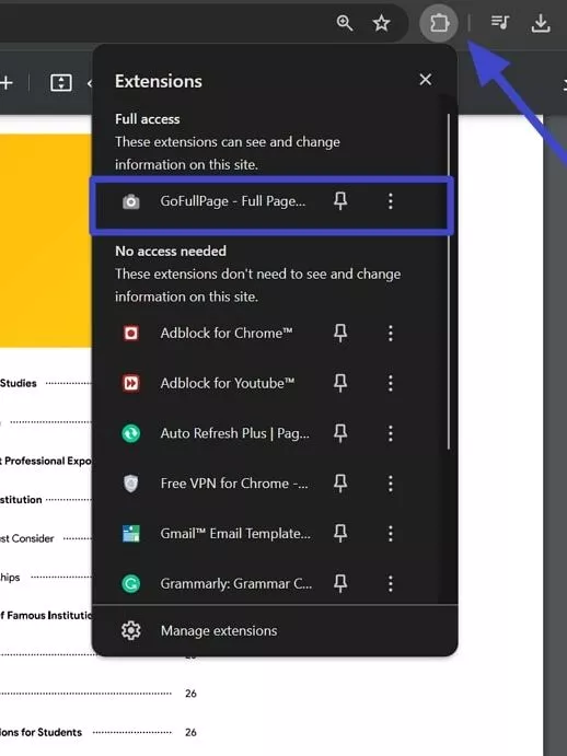 snapshot pdf take a picture of pdf with gofullpage