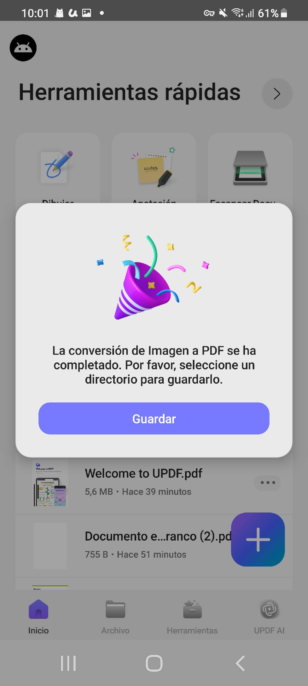 seleccione los archivos que desea convertir a PDF