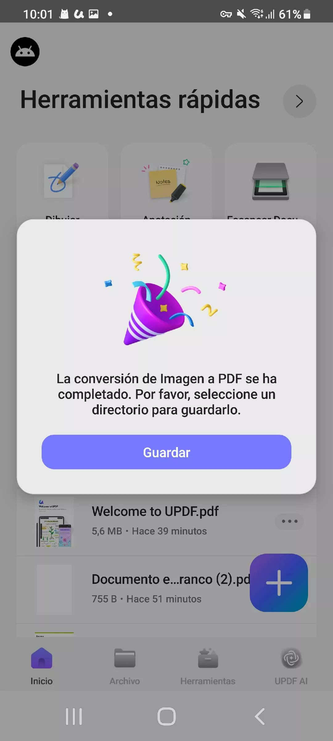 seleccione los archivos que desea convertir a PDF