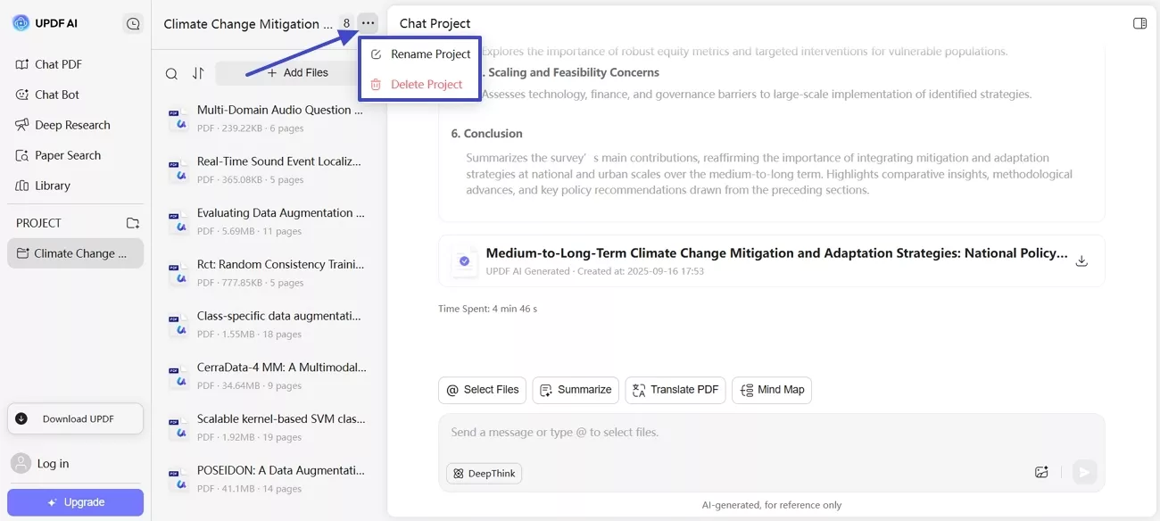 customize project deep research