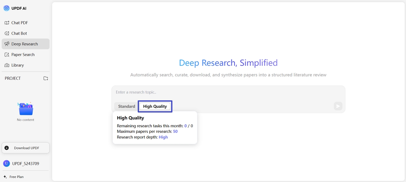 UPDF AI scholar research