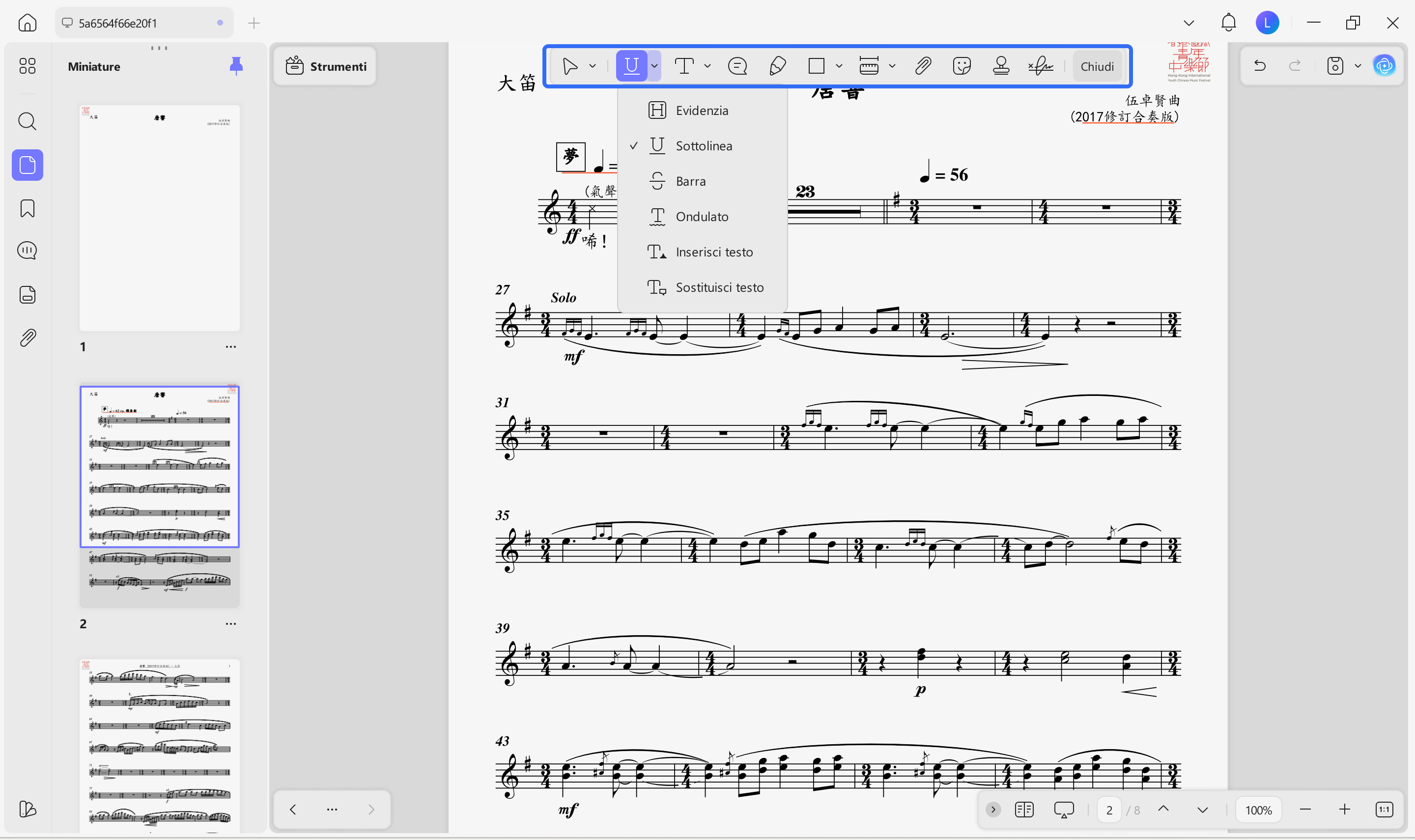 annotate the pdf sheet music