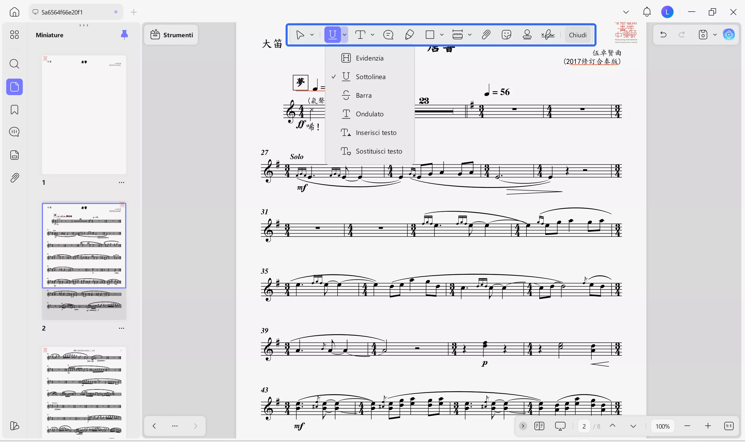 annotate the pdf sheet music