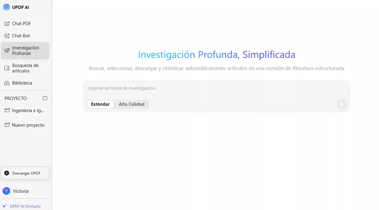 UPDF IA Investigación Profunda