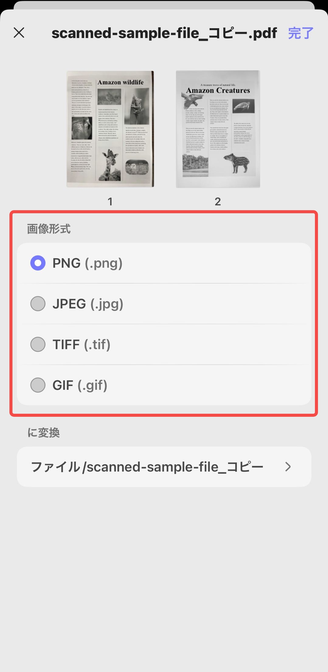 画像の形式