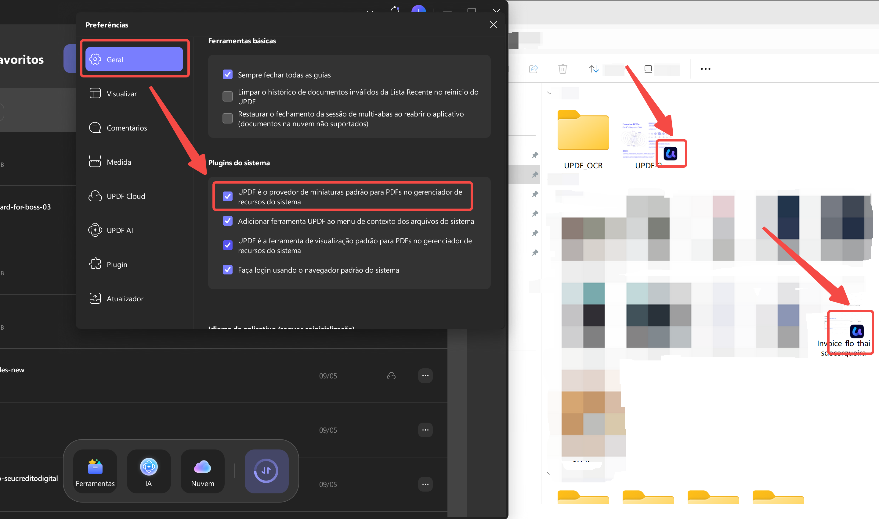updf é a ferramenta de visualização padrão
