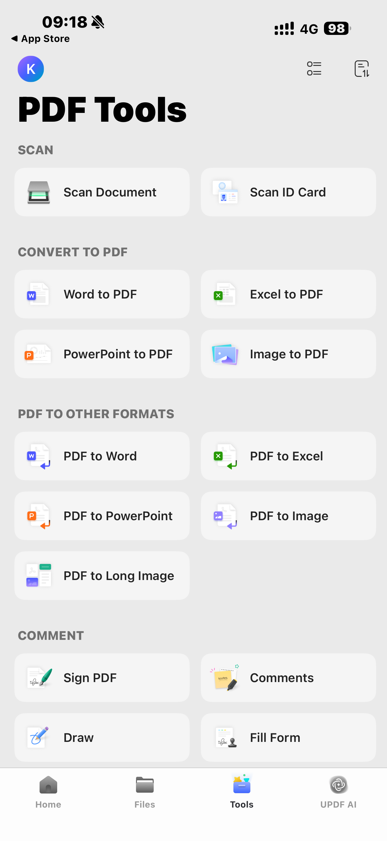 updf mobile convert feature