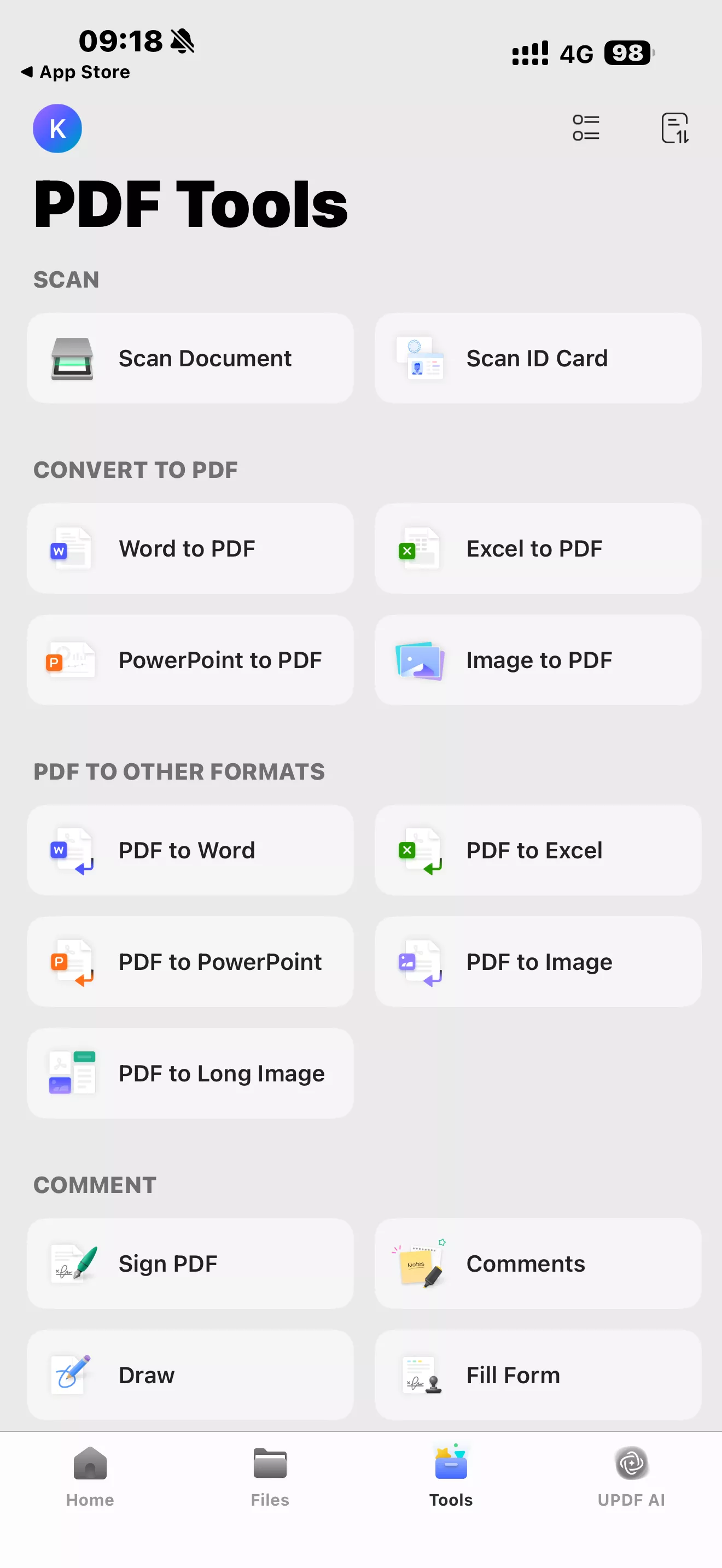 updf mobile convert feature