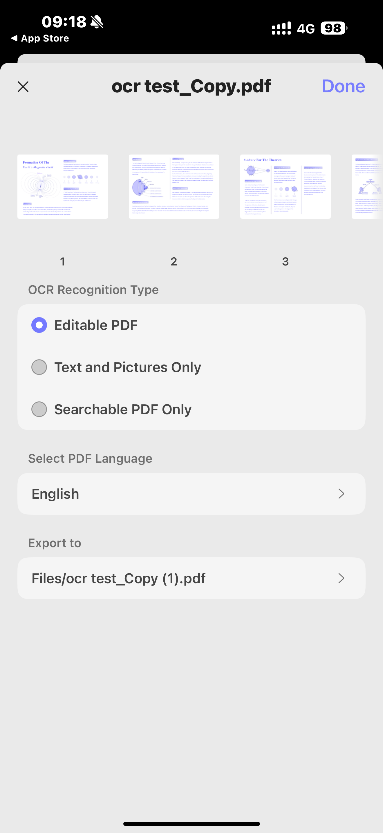 updf mobile ocr mode