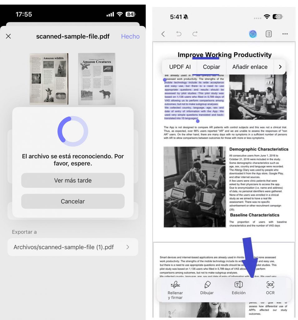updf PDF con OCR