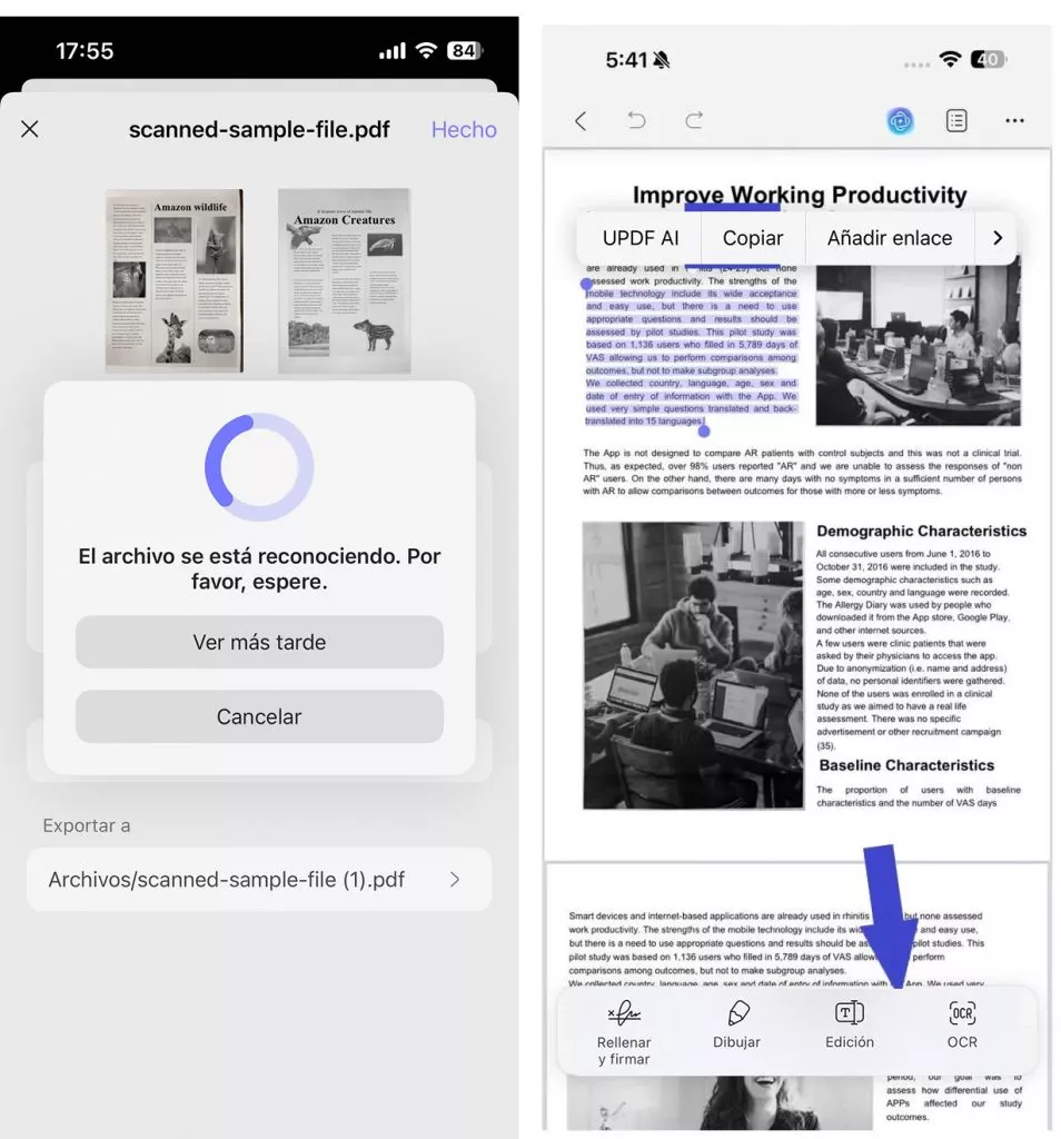 updf PDF con OCR