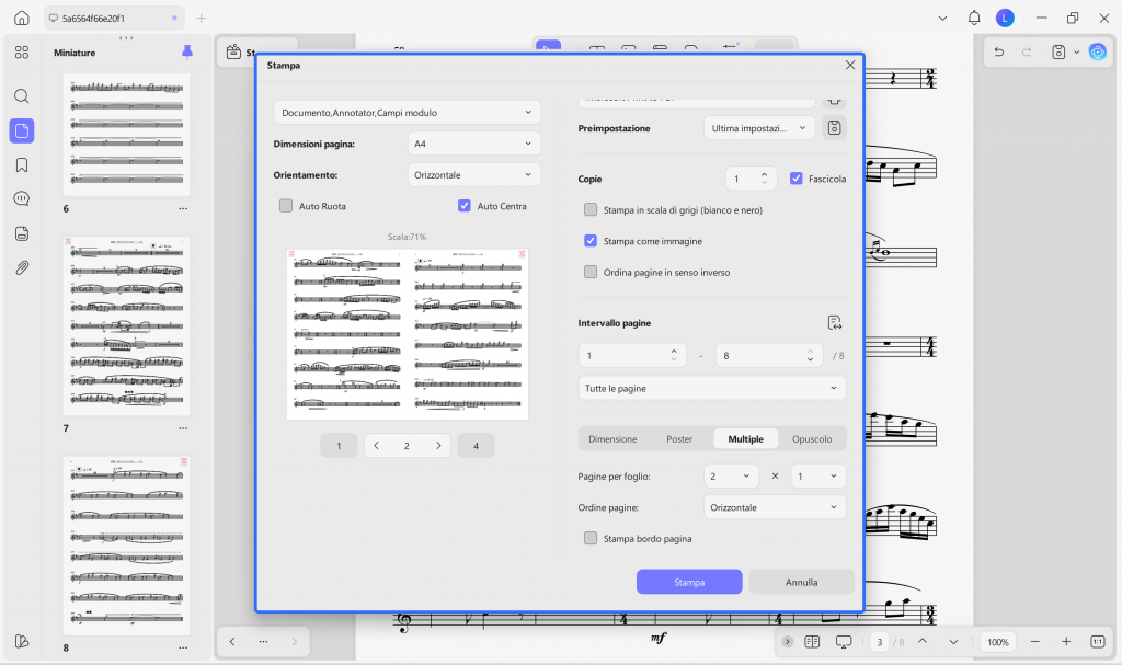 print the pdf sheet music