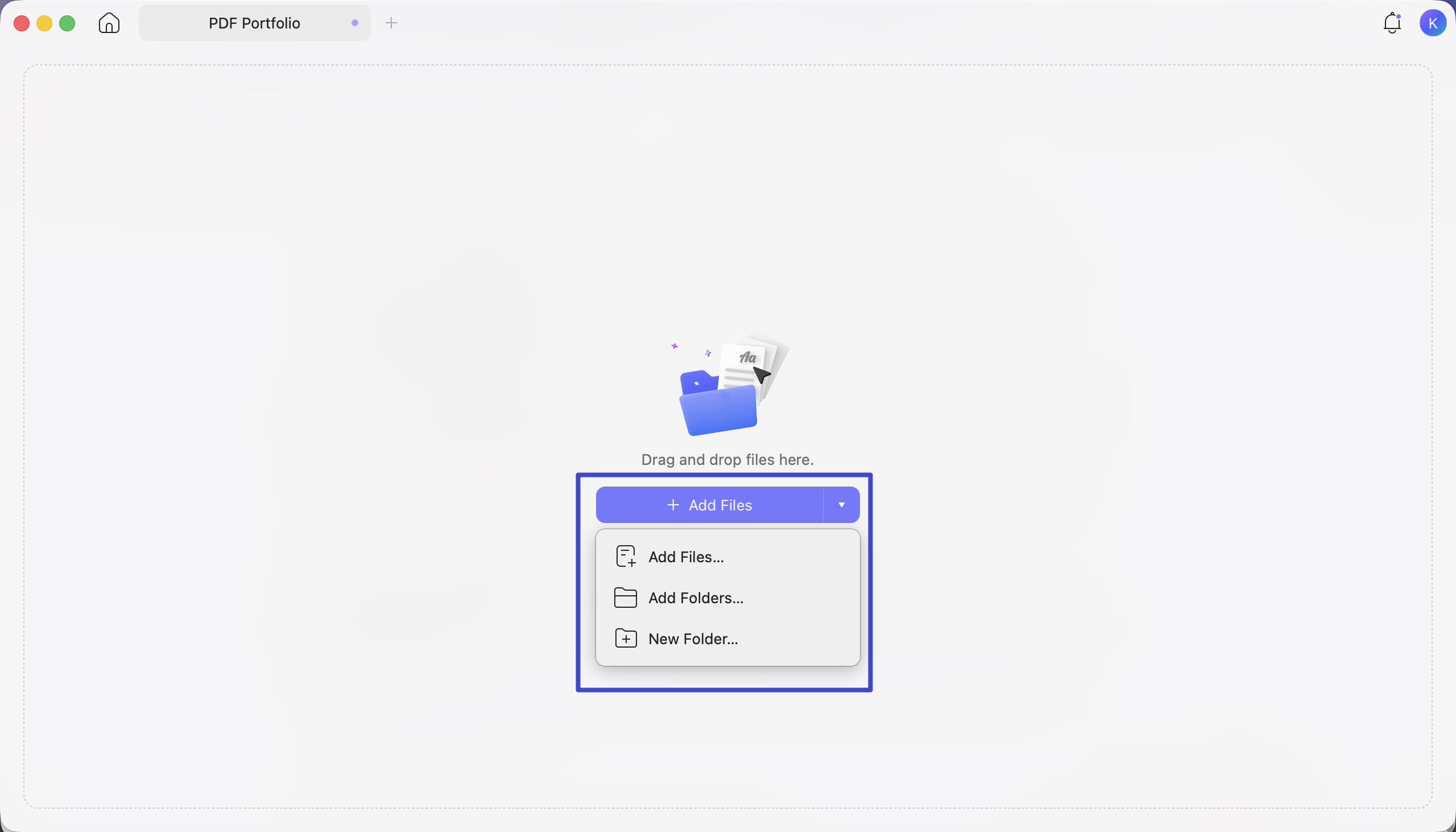 add files to pdf portfolio updf