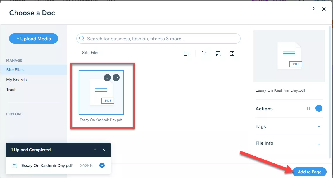 add-to-page-option