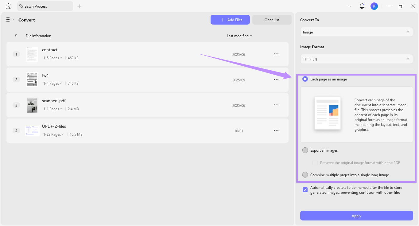 adjust the conversion settings updf windows