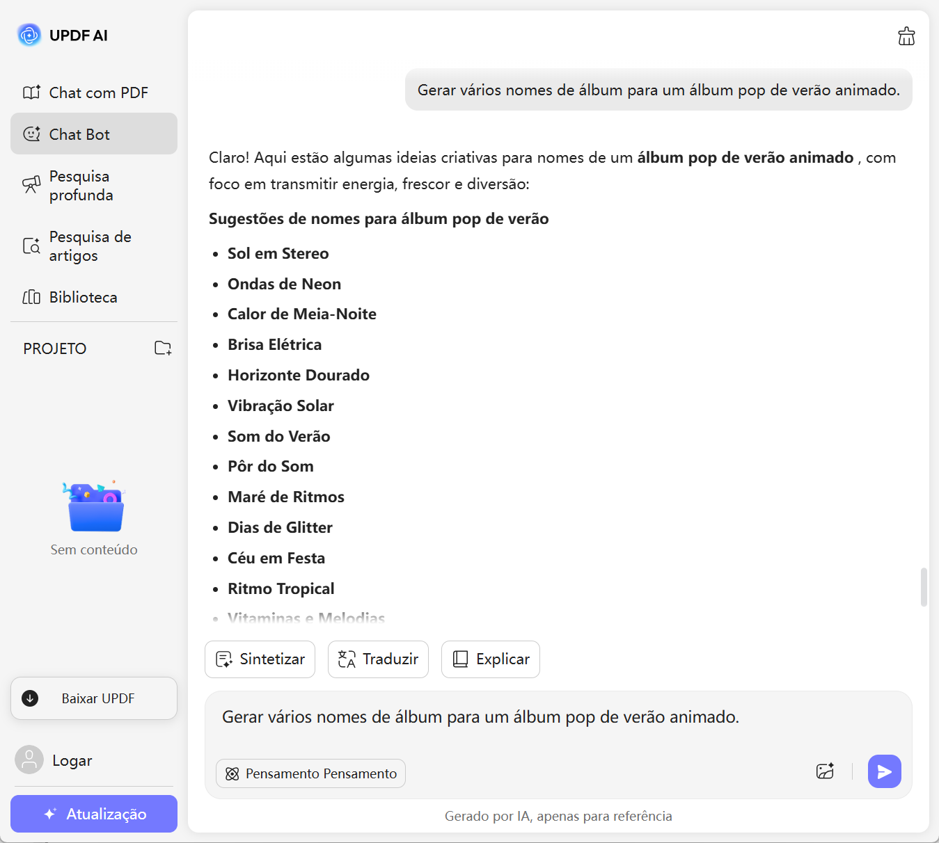 Gerador de nomes de álbuns online