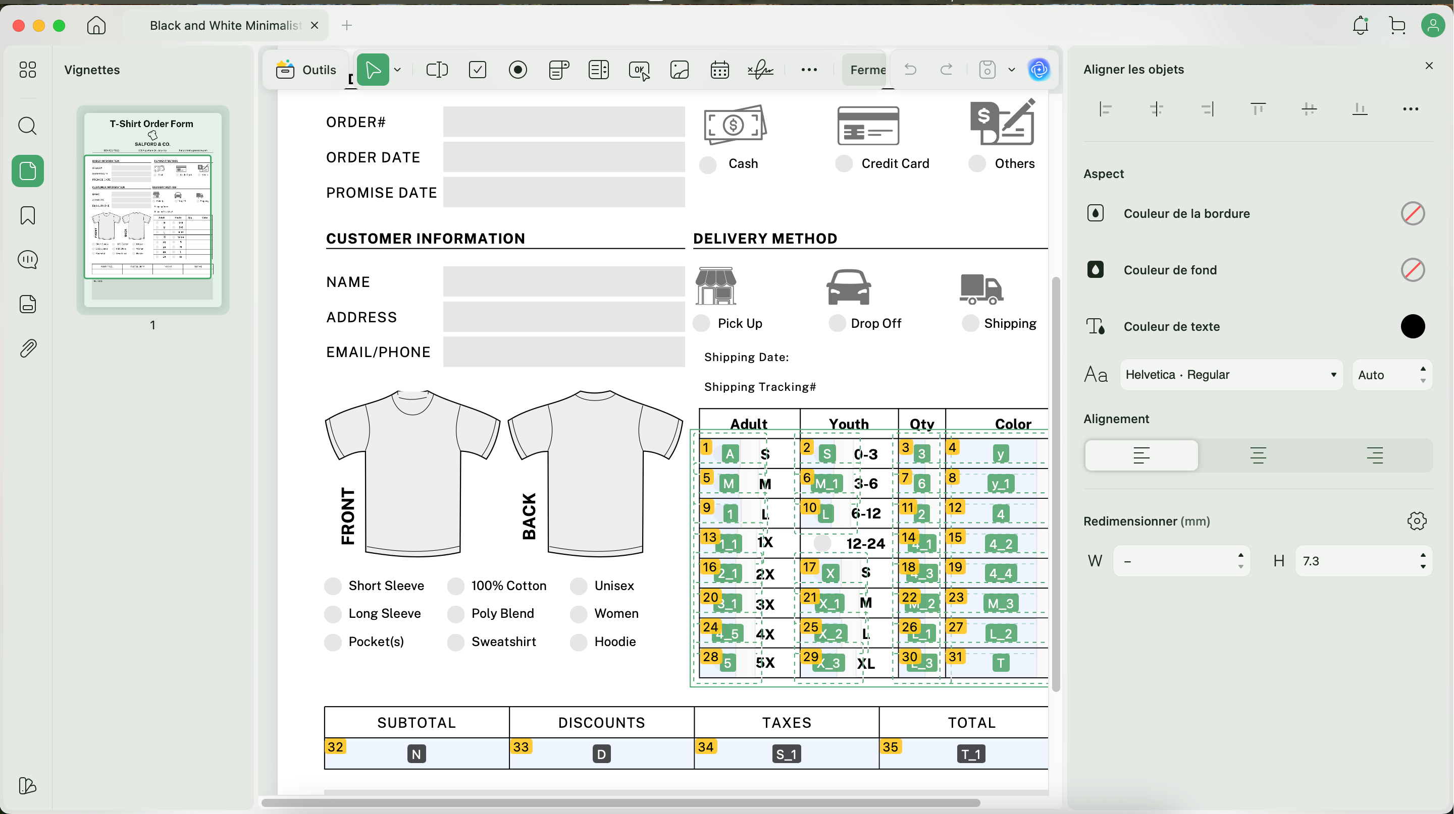 Édition groupée des propriétés de formulaire