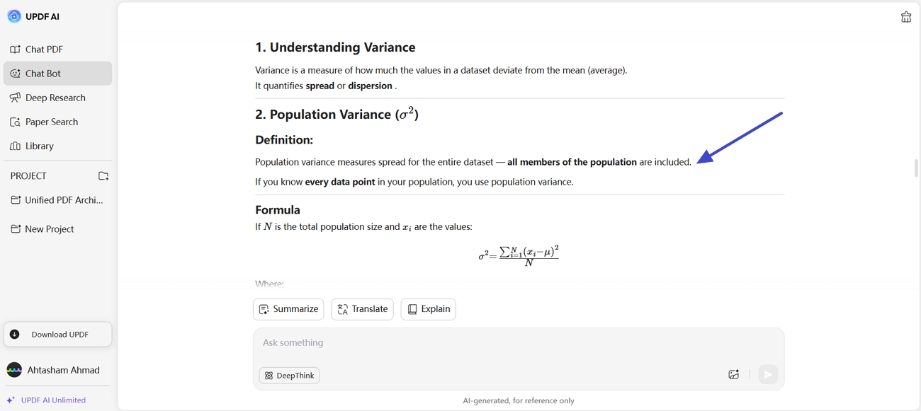 copy updf ai webpage variance response