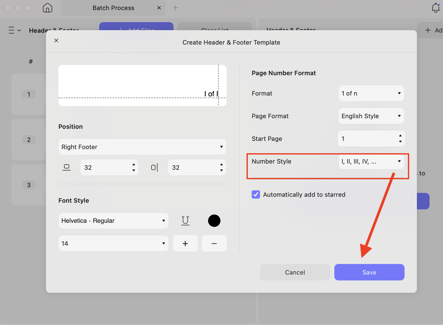 change-number-style-and-save