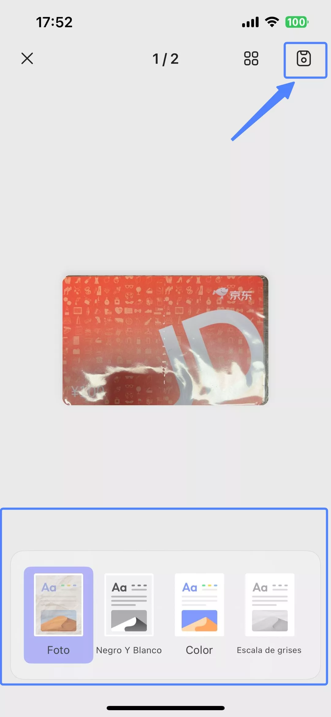 seleccionar un lugar para guardar