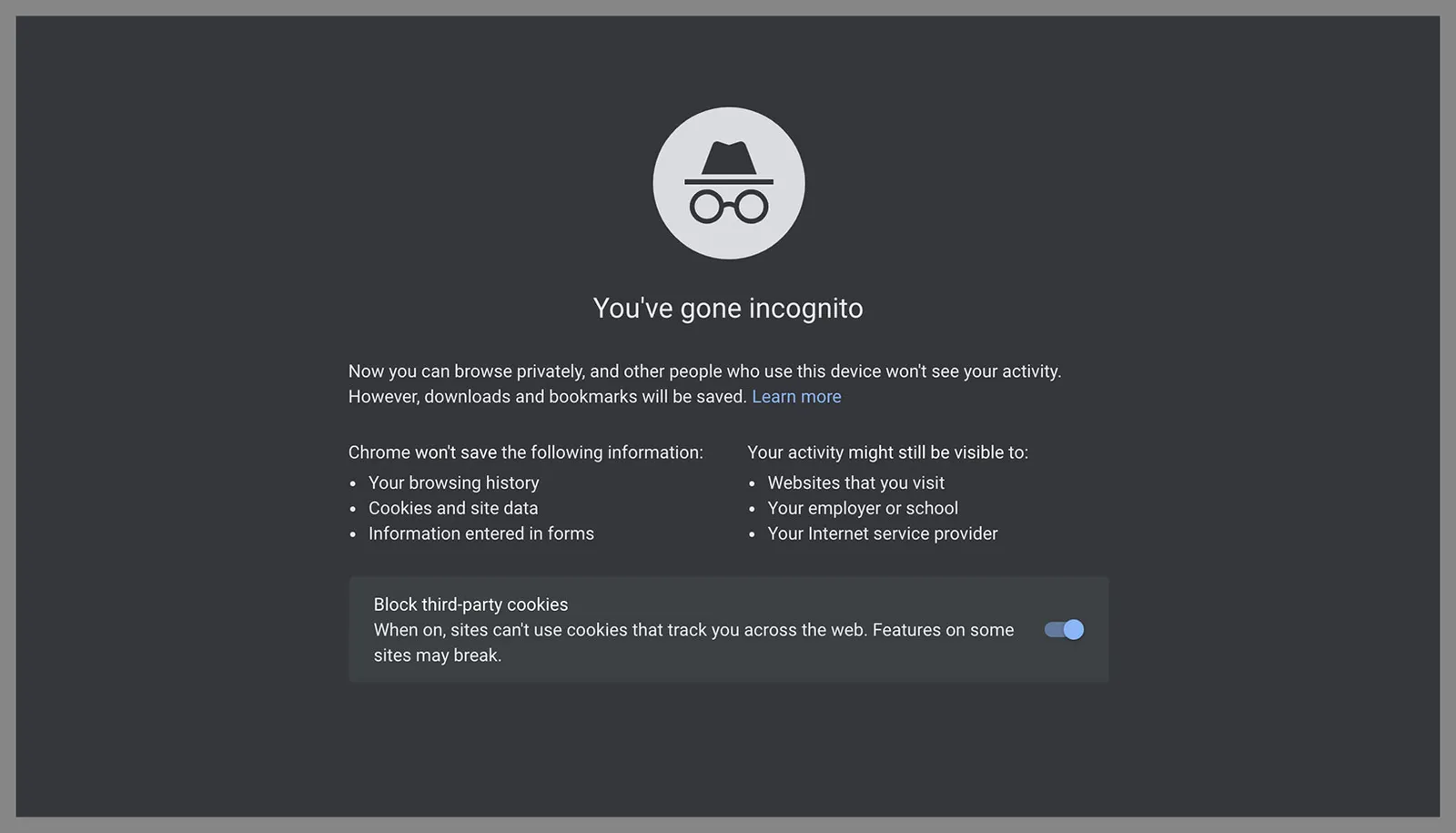 chrome incognito mode browser