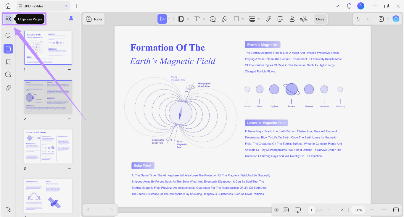 click organize pages updf windows