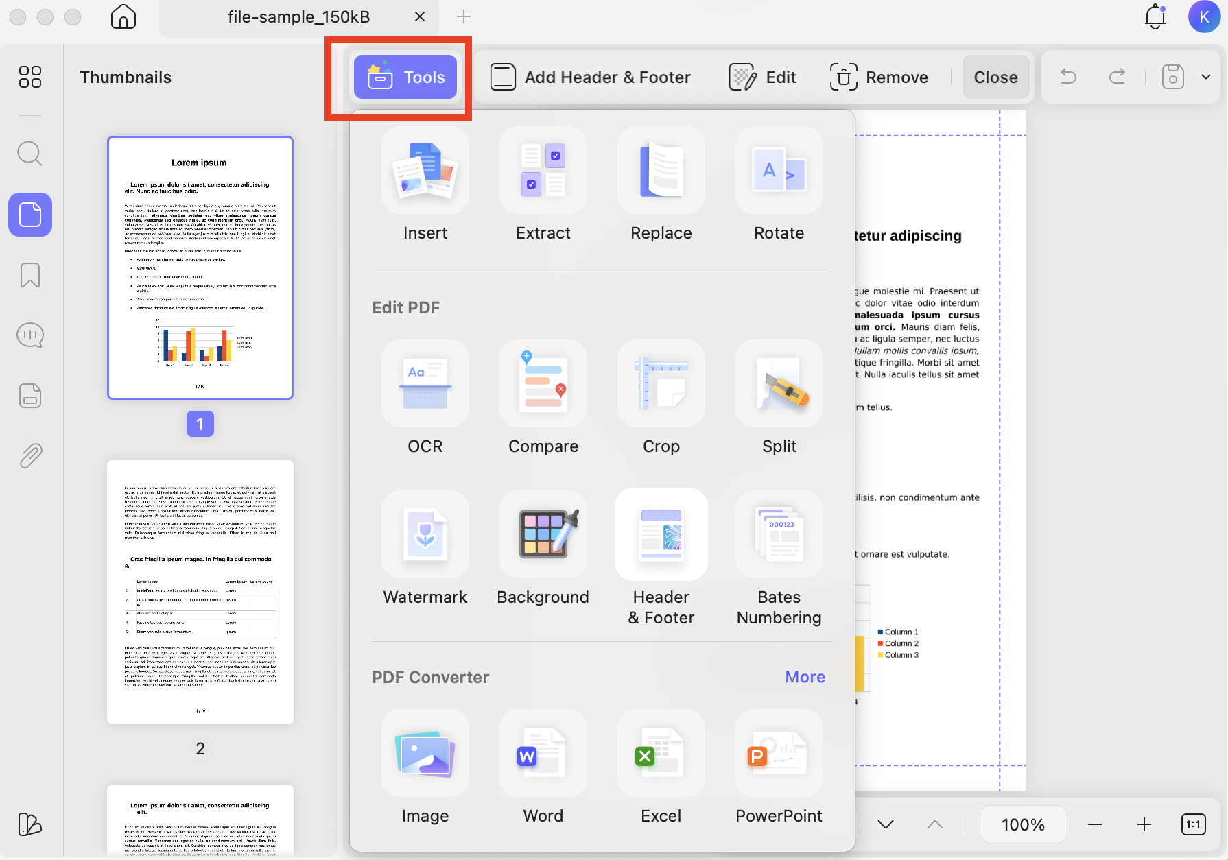 click-the-tools-option