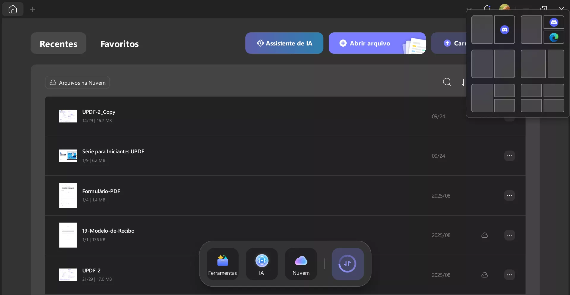 abrir arquivos no updf