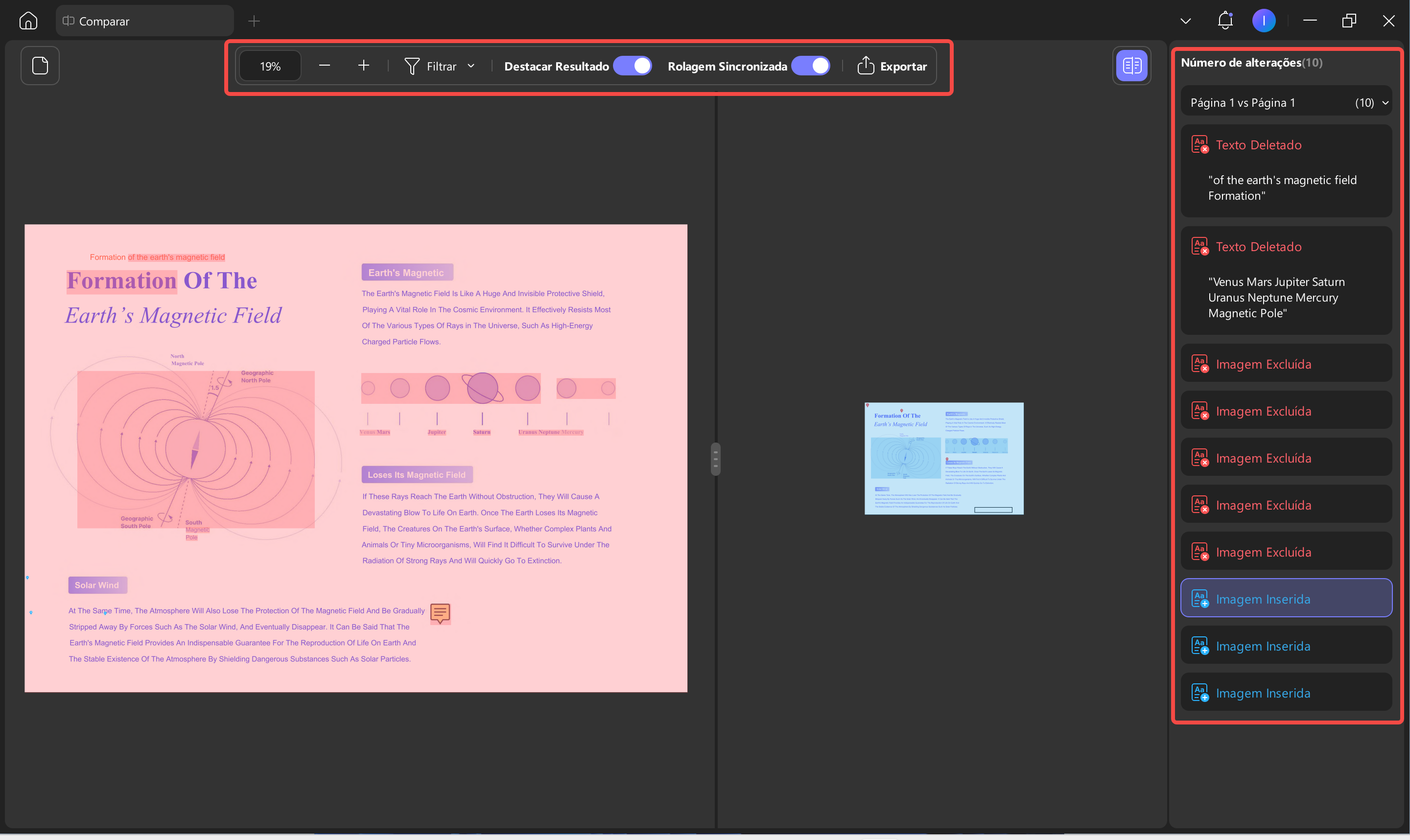 comparar dois pdfs