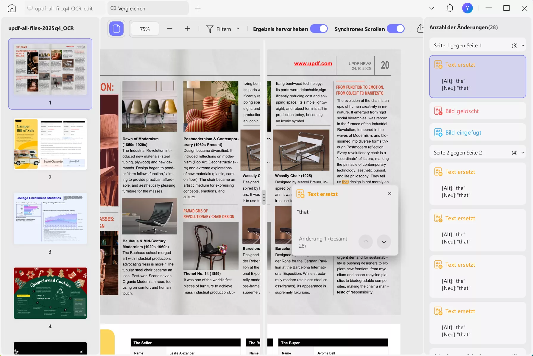 PDF und UDPF unter Windows vergleichen