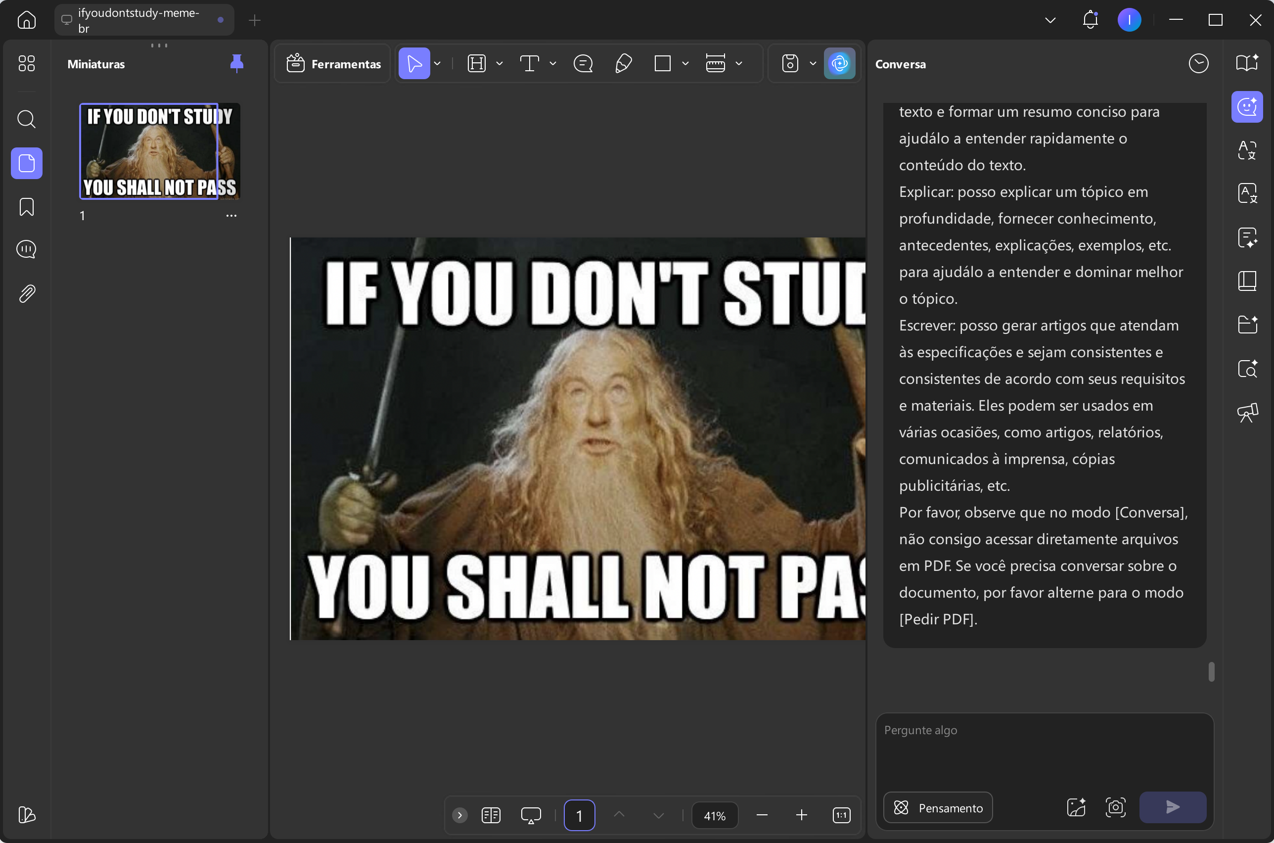meme em updf ai conversa