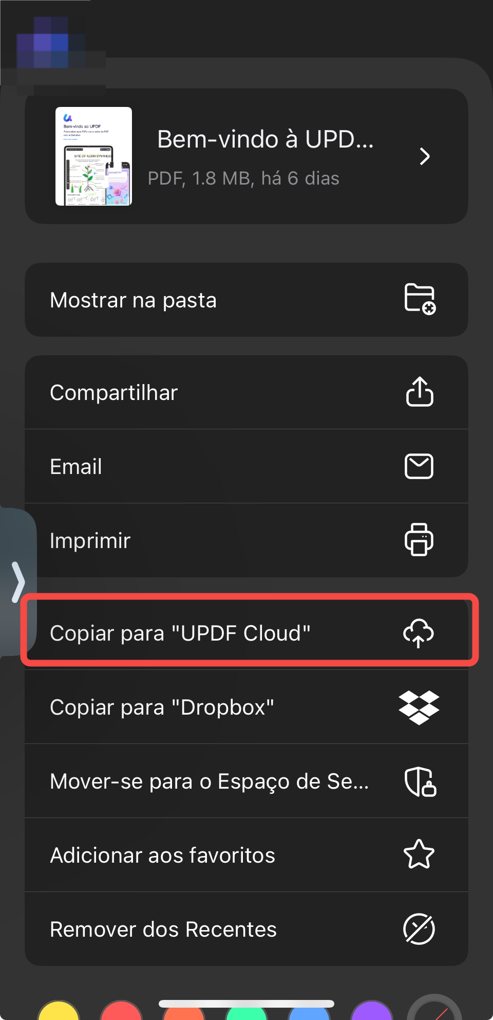 copiar para updf cloud no updf no iphone