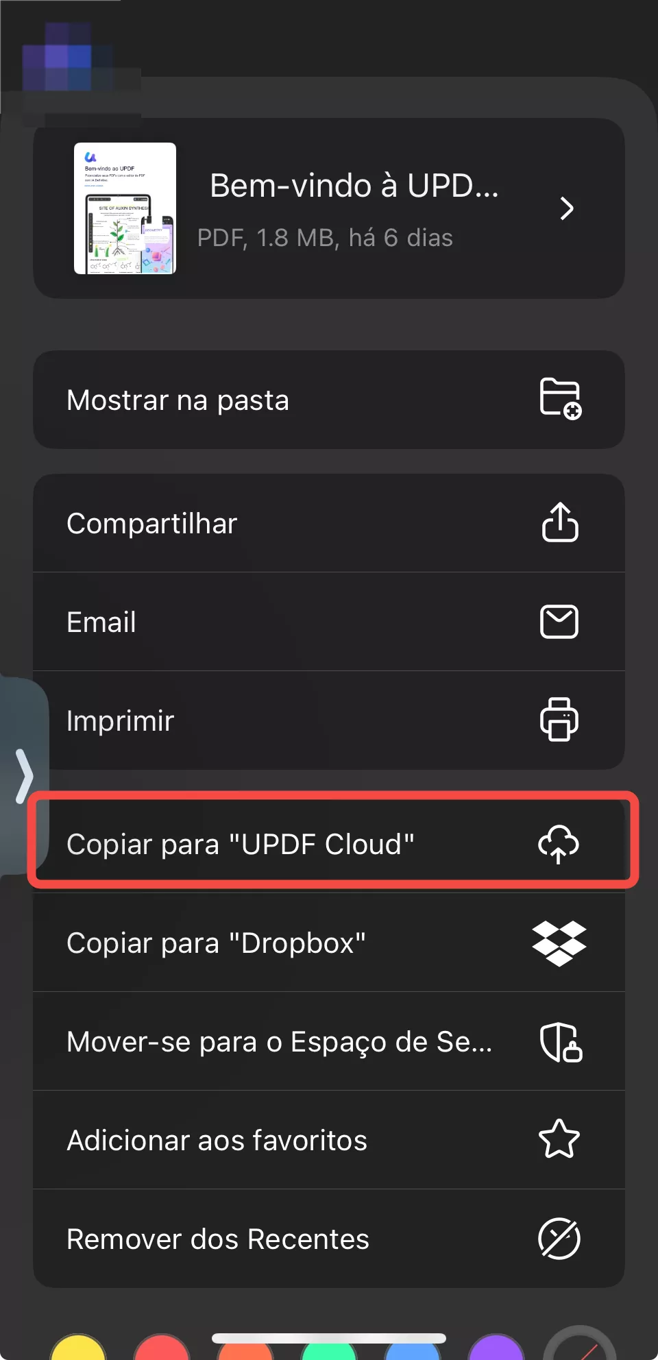 copiar para updf cloud no updf no iphone