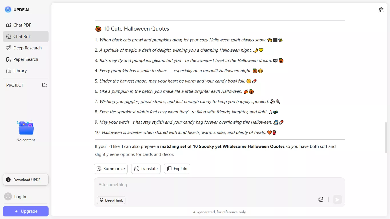 cute halloween quotes by updf ai online