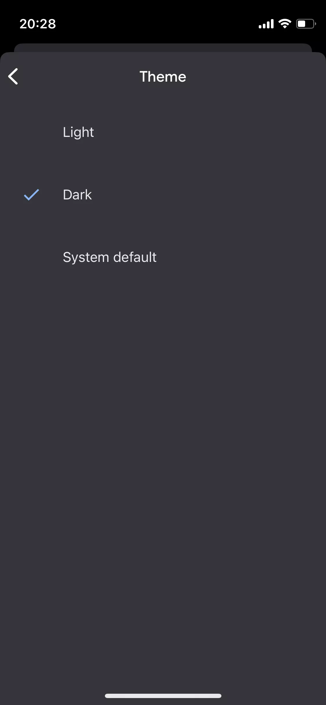 dark mode in iphone or android google docs