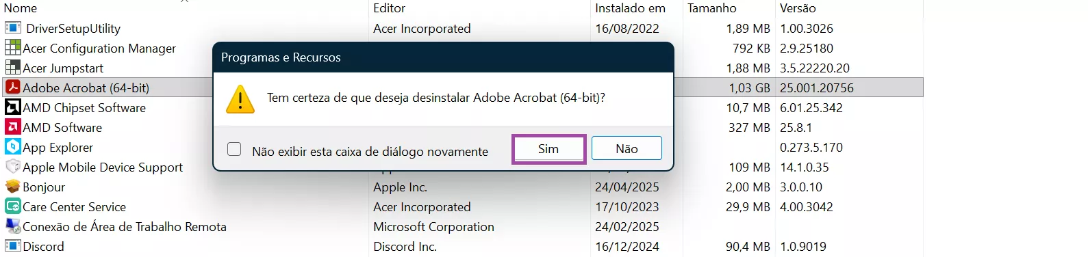 desinstalar adobe acrobat