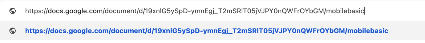 enter the slash in the url for google docs