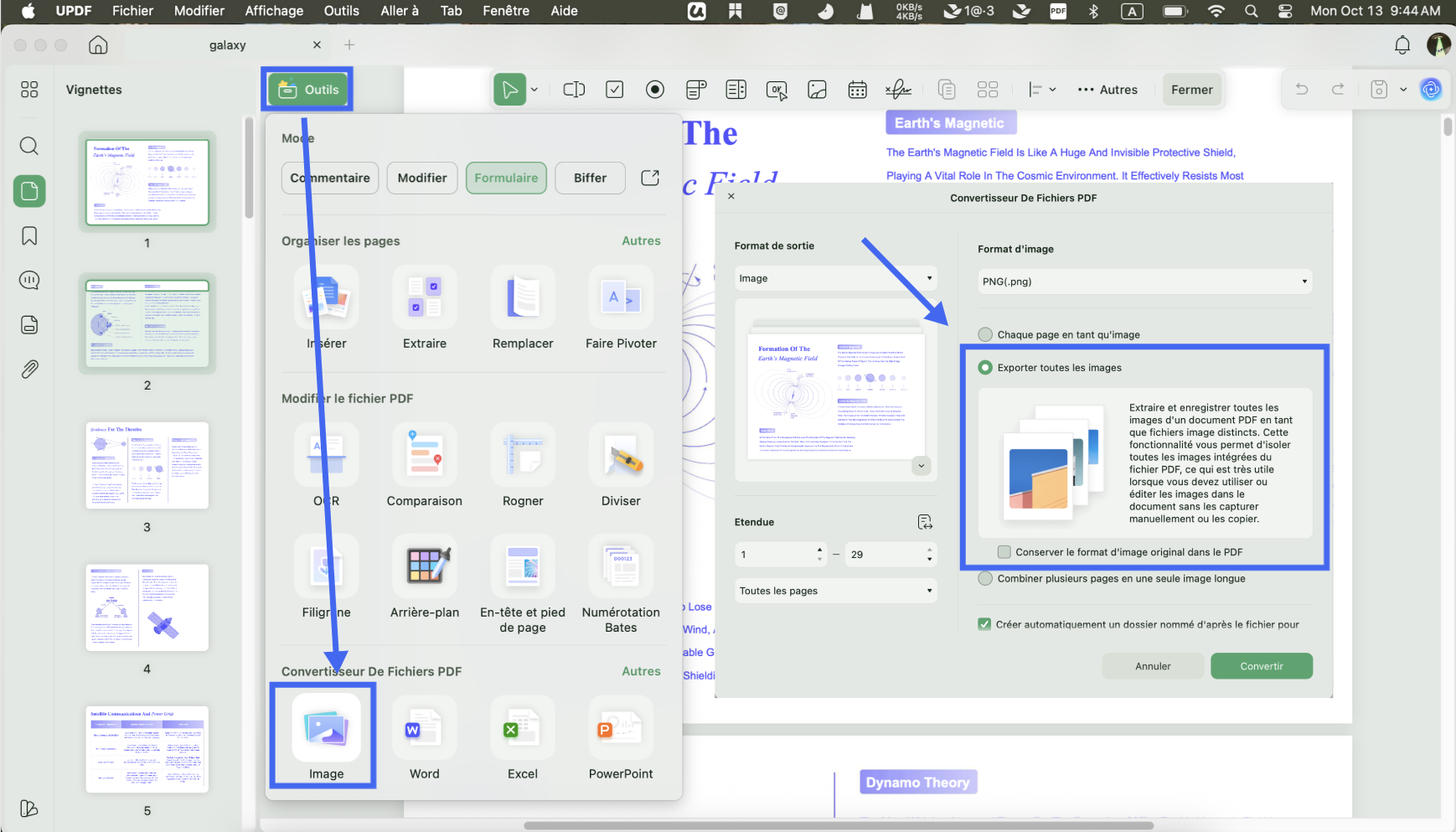 exporter toutes les images d’un PDF