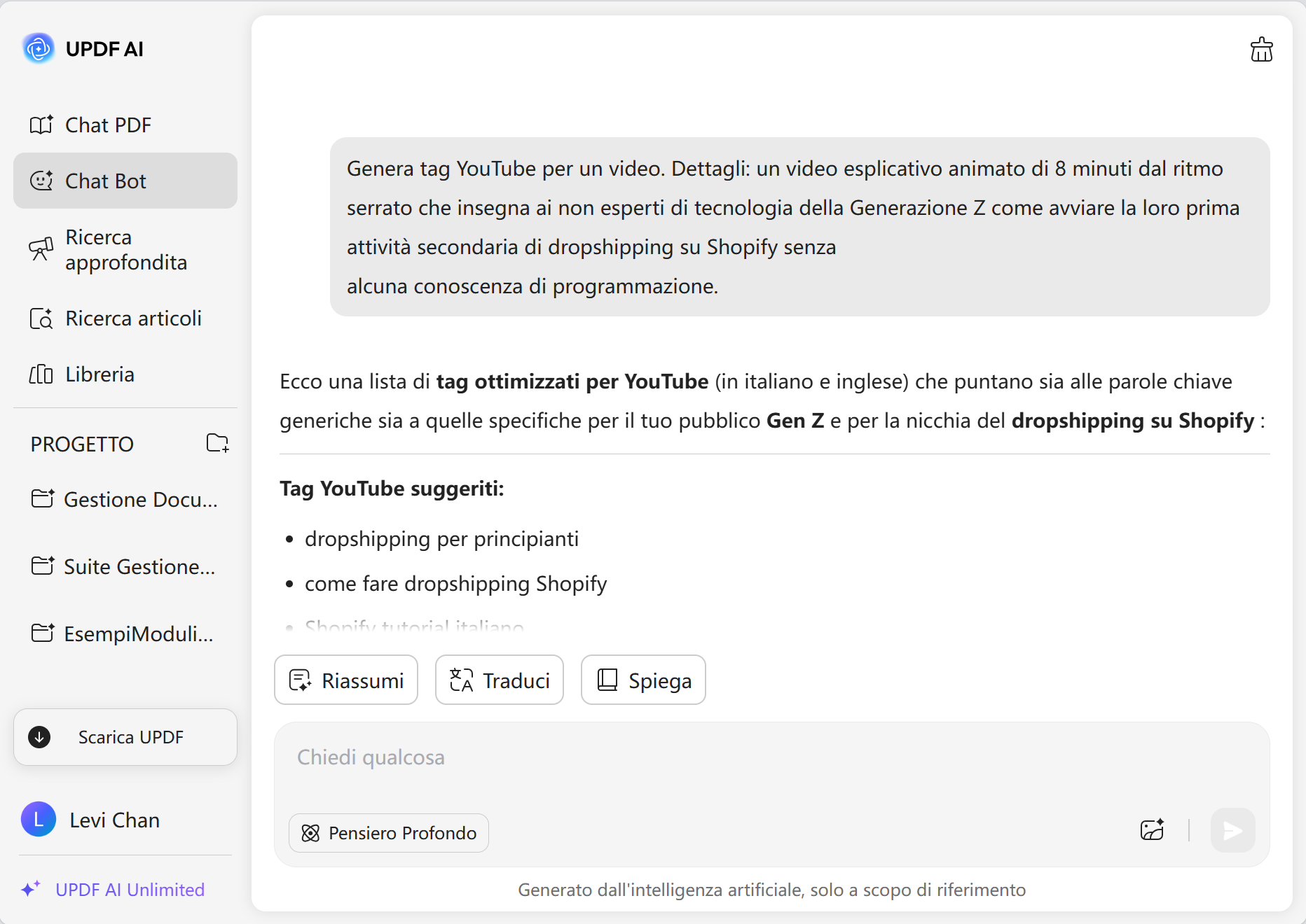 UPDF AI youtube tag online