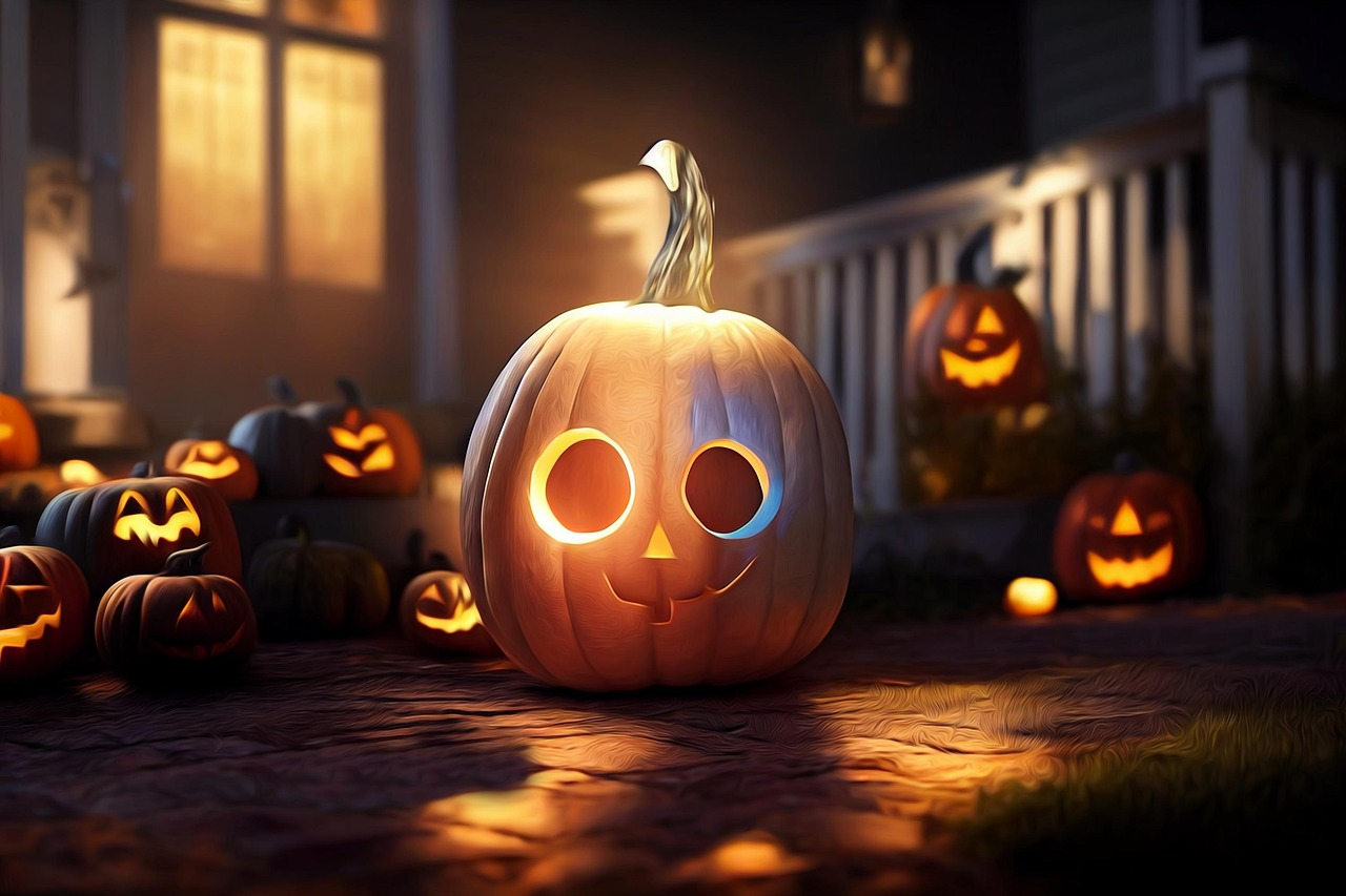 glowing pumpkins wallpaper