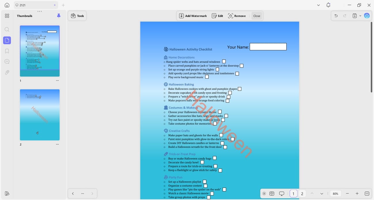 add watermarks and backgrounds with updf