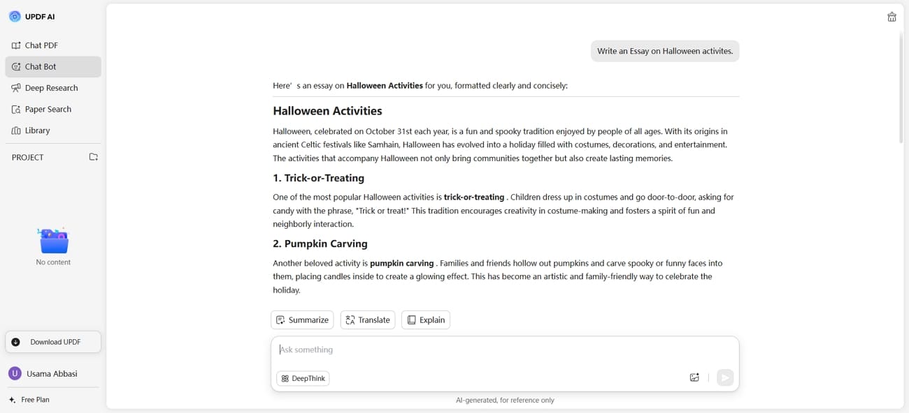 start writing content with updf