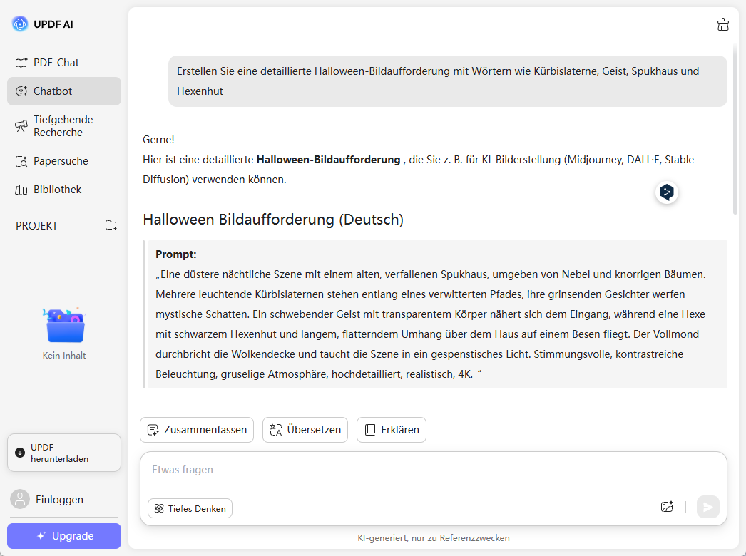 Halloween-Bildvorlagen mit updf ai