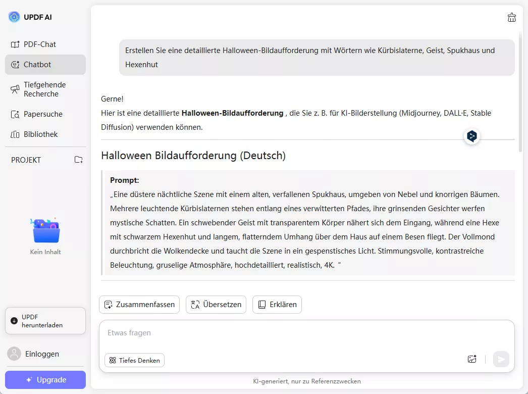 Halloween-Bildvorlagen mit updf ai