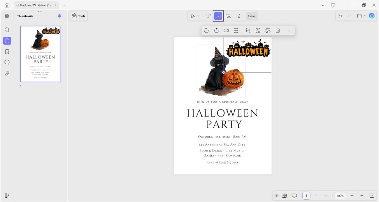 try updf to add images in pdf