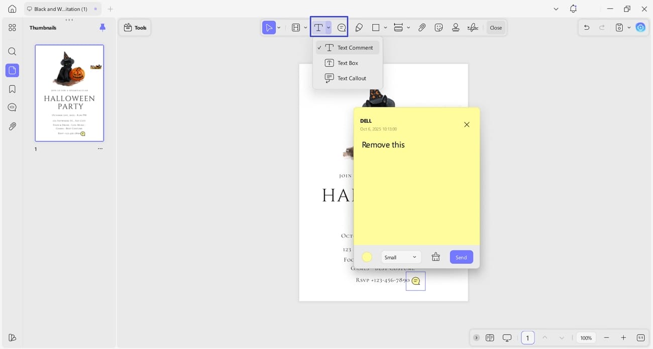 use sticky notes for comments