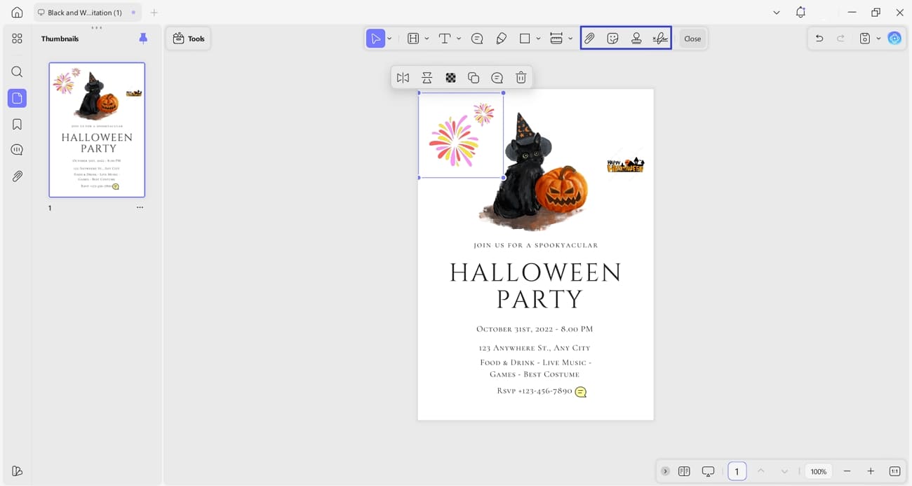 add stickers to persnalize pdf