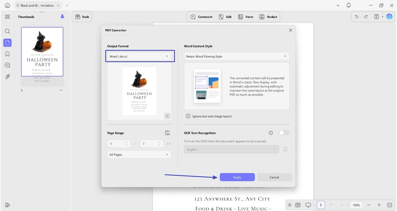 convert invitation pdf to another format