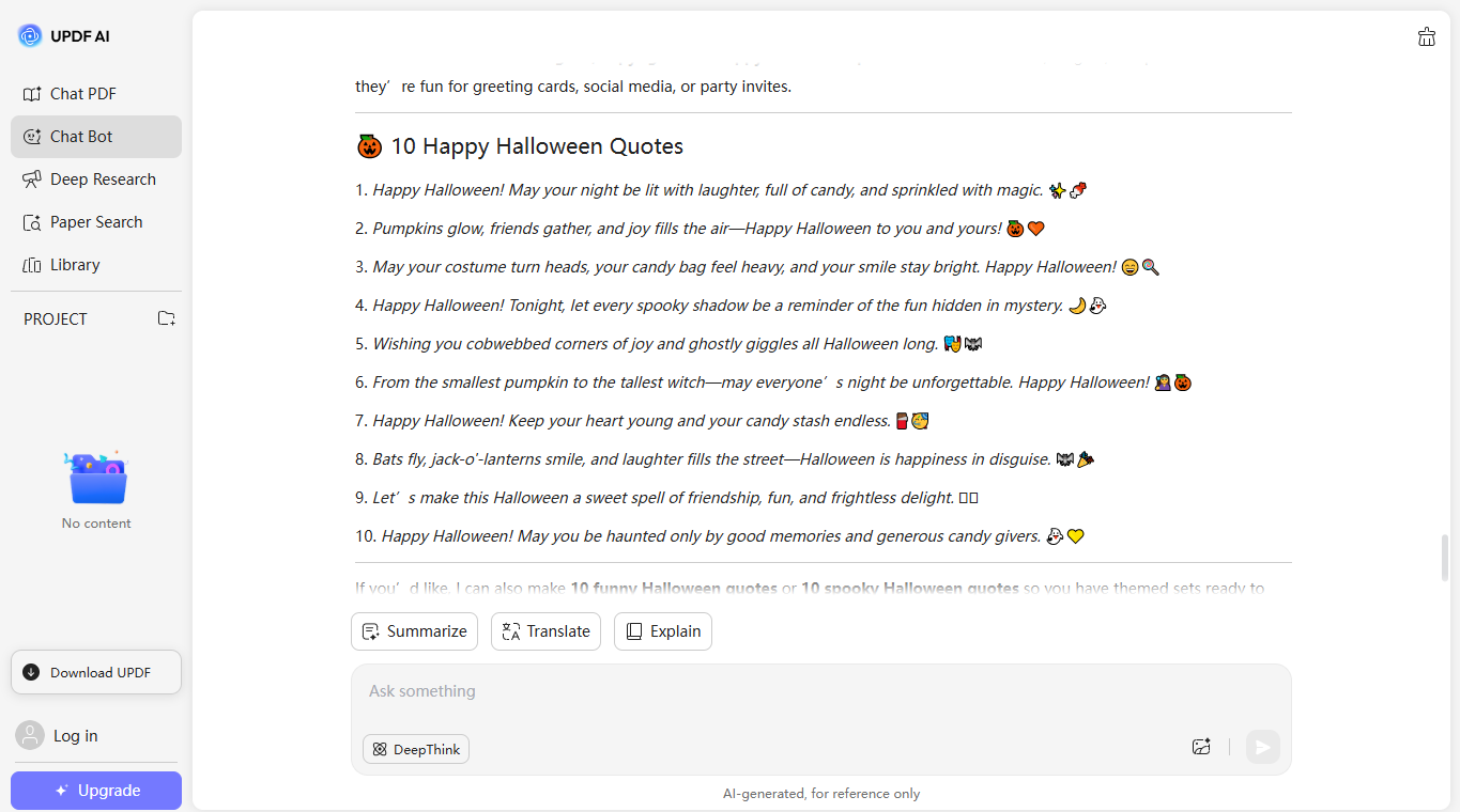 happy halloween quotes by updf ai online