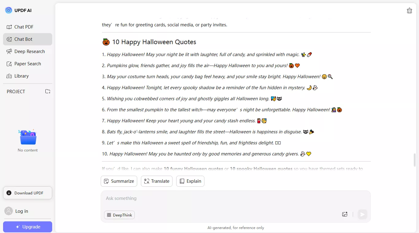 happy halloween quotes by updf ai online